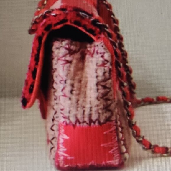 Chanel Red Medium Patchwork Classic Flap Bag - Picture 8 of 11
